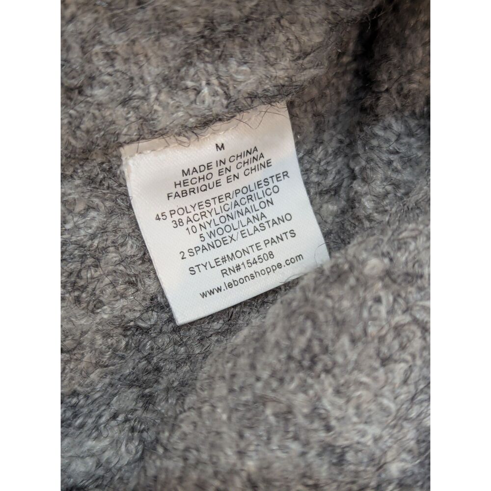 Le Bon Shoppe Monte Pants Womens M Gray Boucle Sweater Knit Lounge Wide Leg - Picture 3 of 6